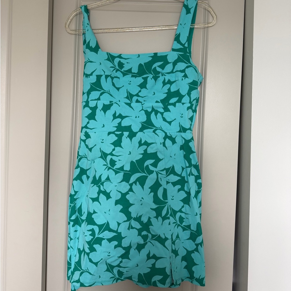 Altar'd State Teal Floral Mini Dress